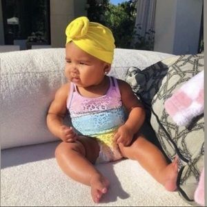 Baby Blue Turban w/Front Roll